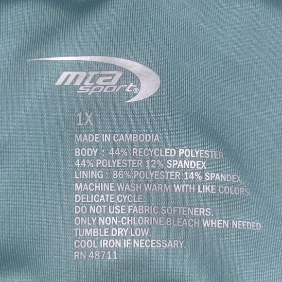 Mta Sport Sports Bra Womens Size 1X Green Racerback New - Picture 6 of 8